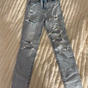 American Eagle Outfitters Light Blue Distressed Jeggings